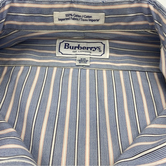Burberry Blue Striped Button-Up Shirt 16 - 34 - Picture 9 of 16